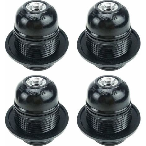 Vis E27 Noir, Support D'ampoule E27, 4 Pièces Douille E27, Ampoule à Douille E27, Douille D'ampoule Solide, Douilles de Lampe Décoration Café Cuisine Cafétéria Industrie et DIY-LIAIKI
