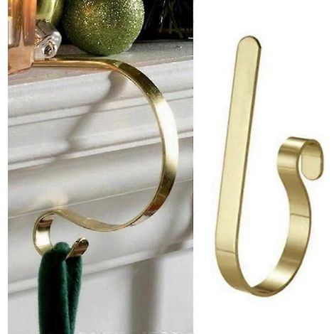 1/2/4 Stück Weihnachtsstrumpfhalter, Kaminsims-Sockenhaken, Kaminclips-2pcs-Gold