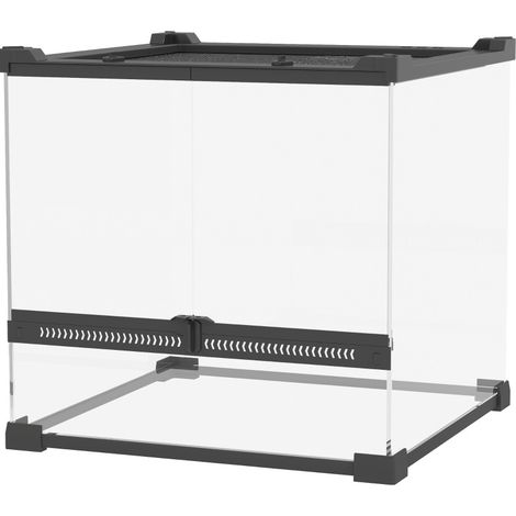 Terrario in vetro per rettili 30 x 30 x 30 cm con base impermeabile e chiusura (1/5)