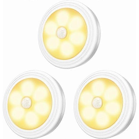 LED-kastlamp, 3 stuks nachtlampjes voor kasten, LED-verlichting met bewegingssensor en magnetische voet, voor keukenkastjes en vitrines (werkt op batterijen) (1/5)