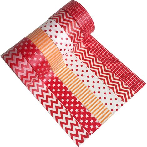 Lot de 6 rouleaux de ruban adhésif décoratif en papier washi