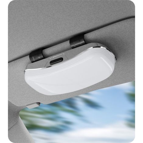 Universal-Auto-Brillenhalter für Sonnen- und Korrekturbrillen, weiß