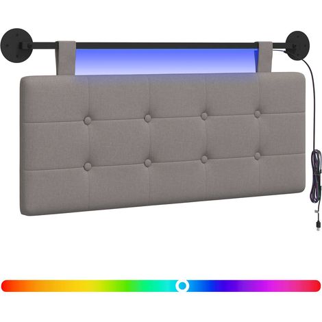 Maison Exclusive - Testiera sospesa Con luce LED Tortora Tessuto (1/5)