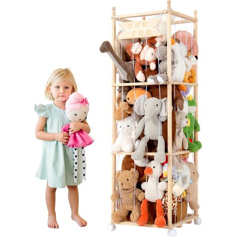 Meuble Rangement Zoo Bois Peluches,Organisateur Gain de Place (1/5)