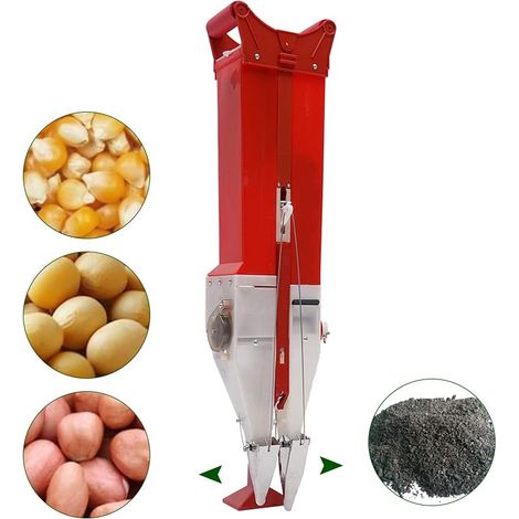 Fertiliseur à main maison maïs arachide semoir outil de semoir réglable maïs, arachide, légumineuses haute efficacité manuel outil de semoir de jardin potager (double tube semoir)