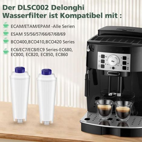 Pcs DLSC002 Filtres pour Delonghi Magnifica s,Dinamica,ECAM,ESAM,ETAM,Primadonna,BCO,EC Serie Machine à café, Cartouches de Fi (1/5)