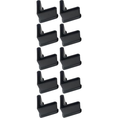 10 dreieckige Regalgleiter, flexible Kunststoff-Gummiprofil-Rohrschoner, Möbelkappen, 25 x 25 mm (1/4)