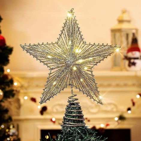 Sapin de Noël étoilé 2025cm, guirlande lumineuse LED en métal, décoration de Noël traditionnelle (1/5)
