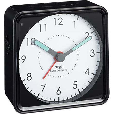 TFA Dostmann 60.1510 Picco Reloj de Alarma de Radio analógica (Negro)