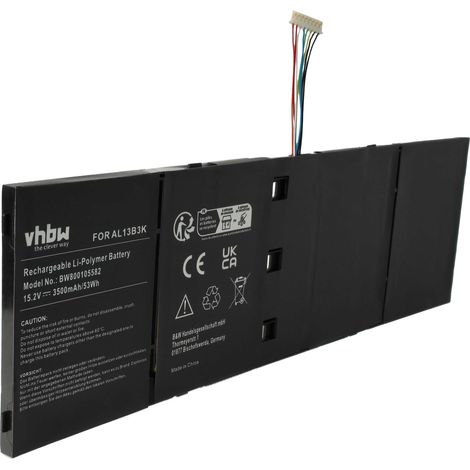 vhbw Akku kompatibel mit Acer Aspire R3-431T-C7W3, R3-431T-C7H8, R3-431T-P71M, R3-431T-P3RA, R3-431T-P7FV Notebook (3500 mAh, 15,2 V, Li-Polymer) (1/5)