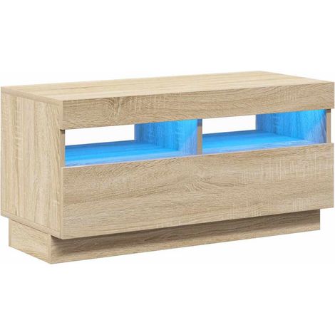 vidaXL Mueble de TV con luces LED roble Sonoma 80x35x40 cm (1/2)