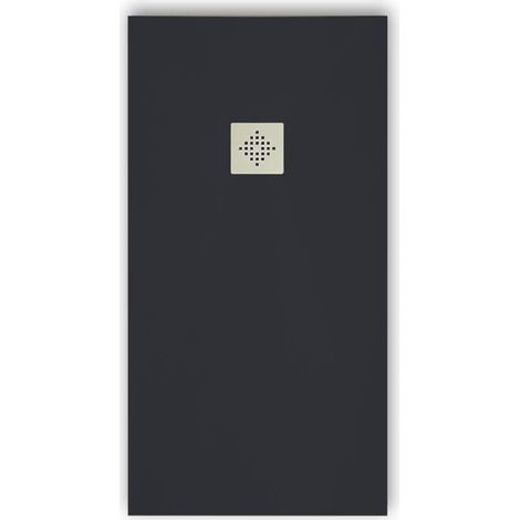 Plato de ducha pizarra PURE grafito 100x150 cm rejilla acero inox. (1/5)