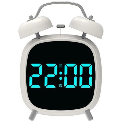 PA Réveil LED, Réveil numérique, Réveil de bureau, Idéal pour les bureaux et les résidences étudiantes, Bleu Maison & Jardin Décoration Horloge Réveil (1/4)