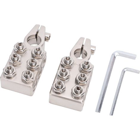 2 connecteurs borne batterie 12 voies zinc allié – 6x20AWG pinces top post SAE DIN EN cône, connexion (1/5)