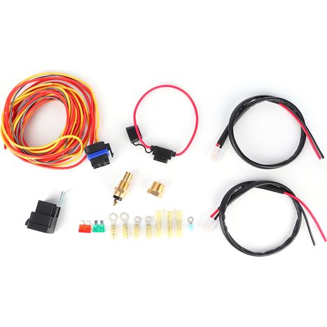 Kit de câblage pour ventilateur électrique 165/185, double ou simple, avec thermostat et relais 40 A, refroidissement auto. (1/5)