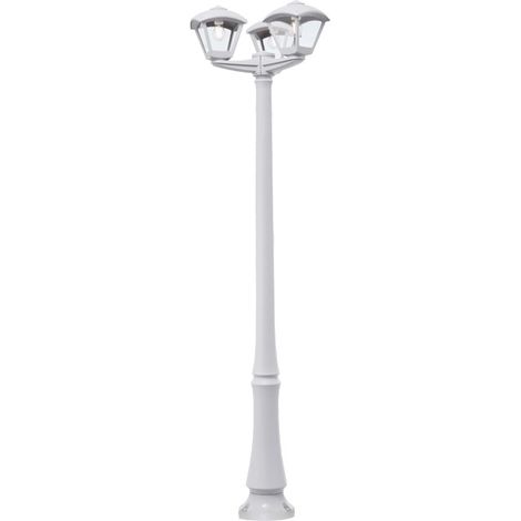 Dario lampione 3xe27 8,5w con pulsante cct (3 colori) ip55 h.220xd.62cm resinablanca