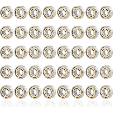 608zz Carbon Steel Ball Bearings, 40 Stück Double Shielded Ball Bearings, Roller Skate Ball Bearings with Box, Bearings for Skateboard Scooters Mechanical (1/5)