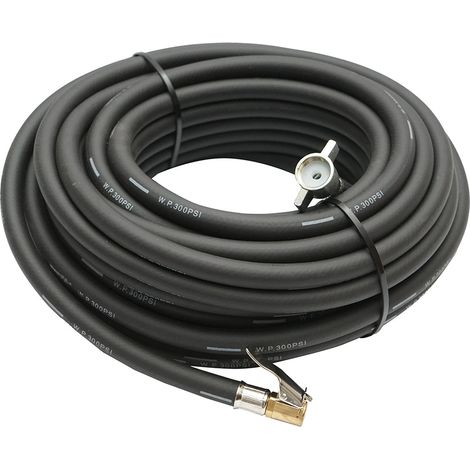 Tubo flessibile per compressore aria L=15 m con raccordi per gonfiaggio pneumatici