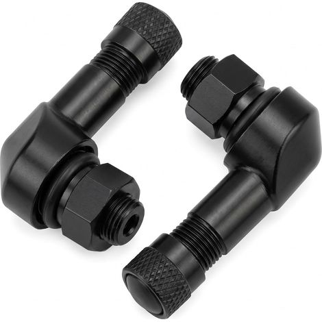 Paire de Valves Coudées Moto 90 Degrés 8,3mm en Aluminium CNC Noir Mat (1/5)