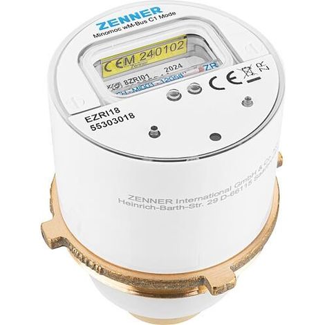Compteur d’eau sans fil à capsule Zenner Minomoc M65 x 2 V2 90°C 2,5 R40V 325 RK ZR, wireless M-Bus