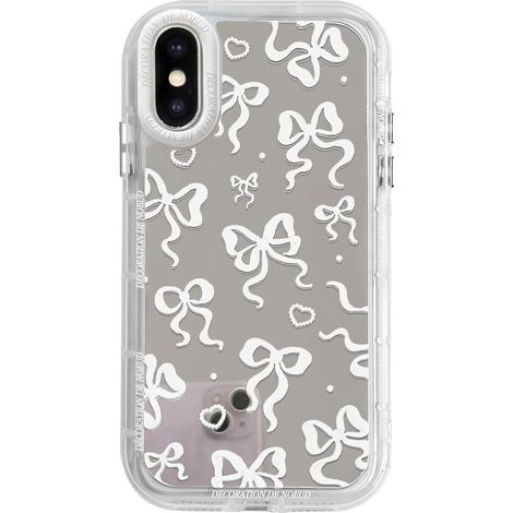 Coque compatible iPhone X/XS avec motif mignon de nœud papillon et cœur, effet miroir, design ruban, protection antichoc pour iPhone X/XS (1/5)