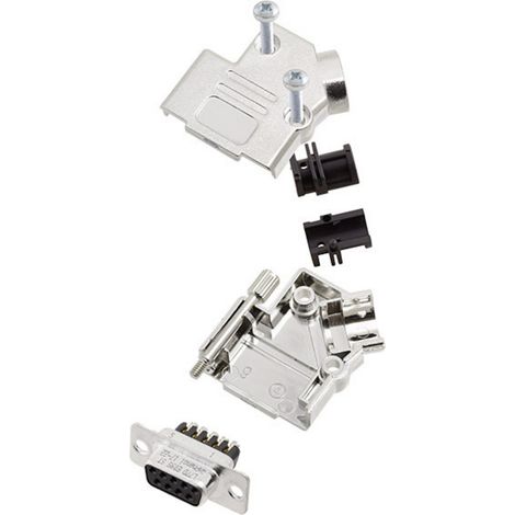 Amphenol L17D45PK-M-09+L77DE09SST D-SUB Buchsenleisten-Set 45 ° Polzahl: 9 Schrauben 1 St.