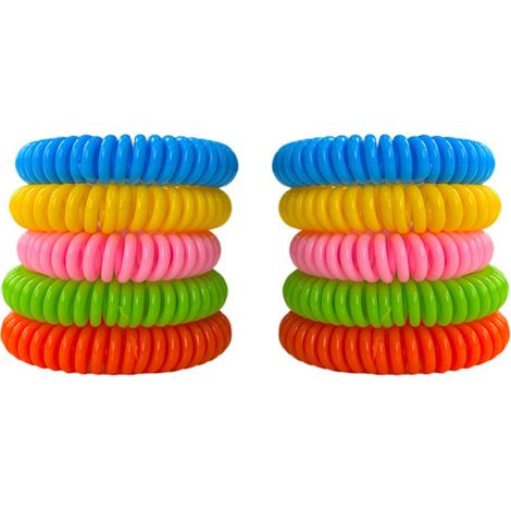 Citronella Anti-Mücken Armband (10 Stück) - VENTEO - Wasserfest - Langanhaltende Wirkung - 10er Pack Anti-Insekten Armbänder für Erwachsene und Kinder - Einheitsgröße (1/5)