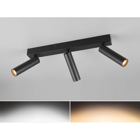 Moderner LED Deckenstrahler AMBALA dimmbar 3-flammig Schwarz, Breite 44cm
