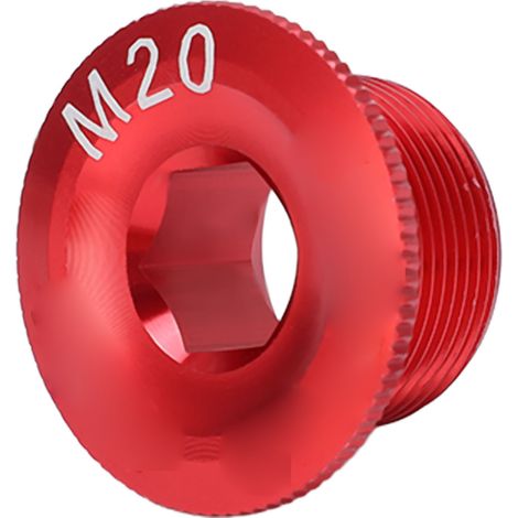 CANSUCC M20 Vis de cache-manivelle vélo, alliage aluminium résistant à la corrosion, bouchon rouge (1/5)