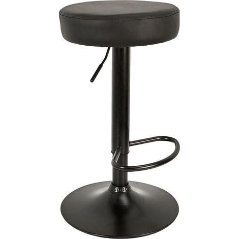 Taburete Mumford de piel sintética negra (1/4)