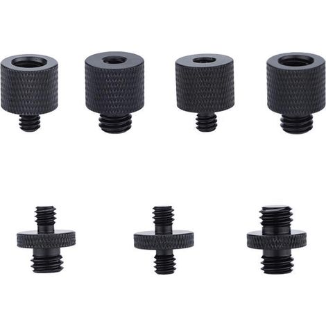 Trépied pour appareil photo avec adaptateur à vis 1/4" vers 3/8", 6 pièces, noir (1/5)