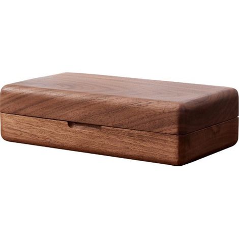 Boîte à bijoux en bois (unisexe) - Organisateur de voyage style vintage avec mini-valise portable - Rangement pour boucles d'oreilles (1/5)