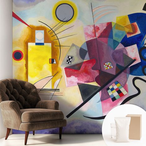 Tapete Vliestapete mit Kleber - abwaschbar - Tapete mit Motiv - trendige Wanddeko - elegant Fototapete Farbenfrohe Abstraktion 250x250 cm (1/5)