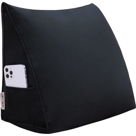 Oreiller de soutien lombaire - Imitation velours noir 200 cm (1/5)