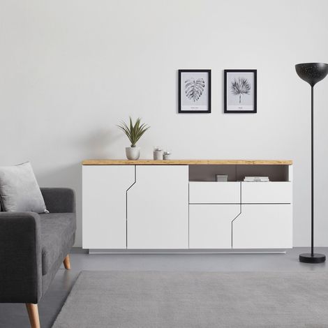 Mömax Sideboard Carlos Eichefarben/ Weiß Echtholz (1/5)