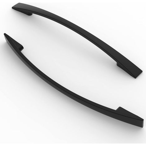 (5 Stück) Möbelgriffe – 160 mm Lochabstand, für Schränke und Küchenschubladen – Mattschwarz (1/4)
