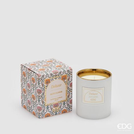 EDG Enzo De Gasperi Candela Deluxe con Profumo H 9,5 Cm D 8 Cm Olive Flower Scatola Regalo