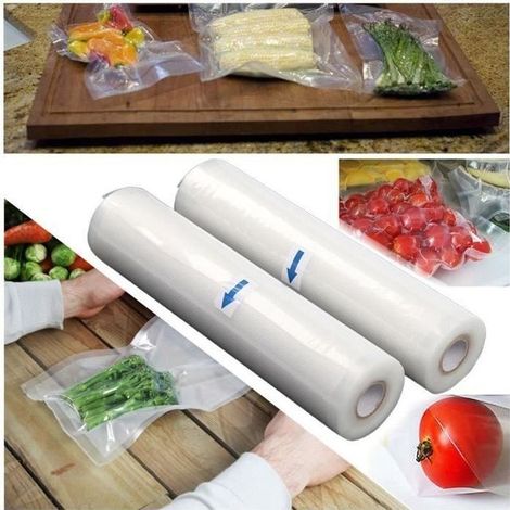 Sac sous Vide Alimentaire, 2 Rouleaux 25x500cm de Mise sous Vide pour Machine sous Vide et la Conservation des Aliments sans BPA (1/4)
