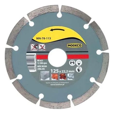 Disque diamant modeco uran 115 mm coupe béton pierre (1/2)
