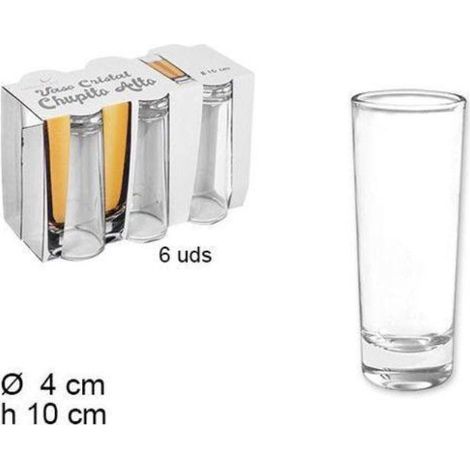 6 cls. vaso cristal chupito alto long shot 60 ml - caja 6 unidades