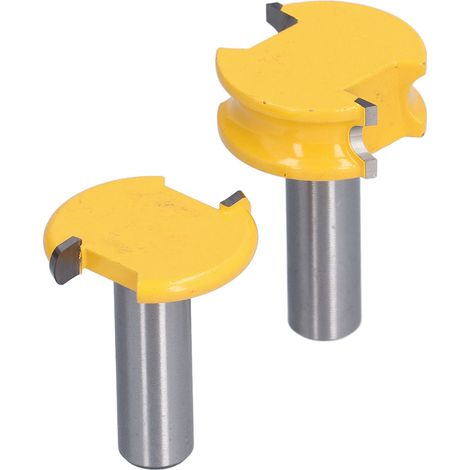 2 Pièces Fraise à Bois Arc Type T Défonceuse Métal Kit de Coupe pour Menuiserie 1/2 Pouce (1/5)