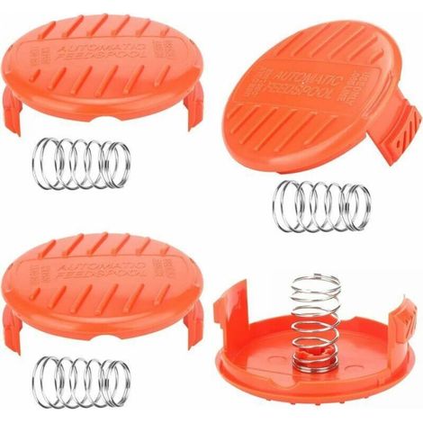 Spool Caps, 4Pcs Spool Caps Trimmer Spool Cap, Brush Cutter Accessories, ABS Spool Caps for Black-Decker, Rc-100-P Lawn Mower (1/4)