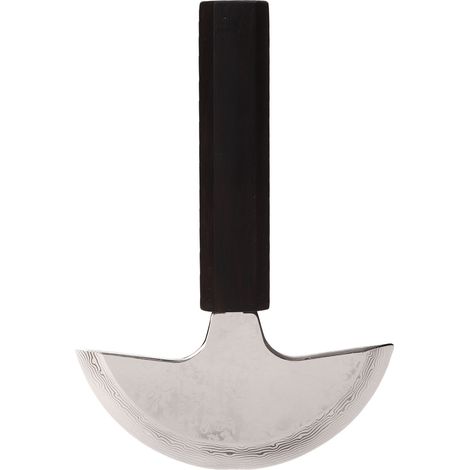 Couteau rond en cuir manche bois demi-cercle outil bricolage fait main pour travail du cuir (1/5)