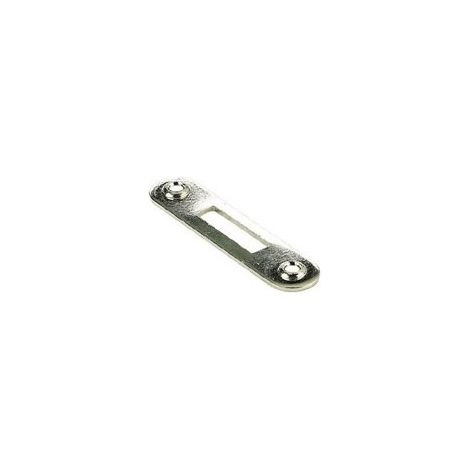 Gâche plate pour crémone 58 x 13 – Acier nickelé – Compatible avec serrures à cylindre et crochets – Vendu à l'unité – Ojmar