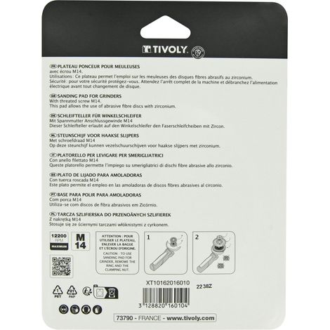 Tivoly • Platorello per Smerigliatrice • Gomma • Ø115mm • Foro M14