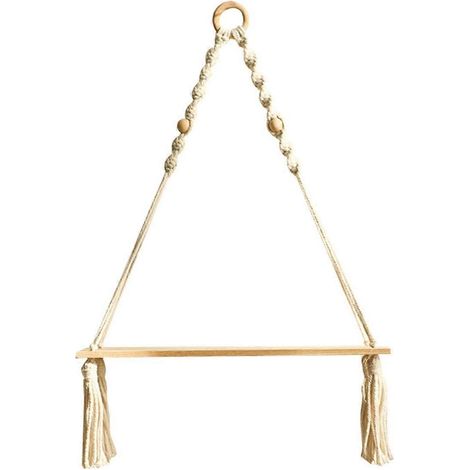 Étagère décorative bohème murale en bois pour chambre ou salon B (1/5)