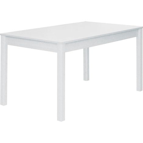 Table à manger coloris Blanc - longueur 140 x profondeur 80 cm -PEGANE-