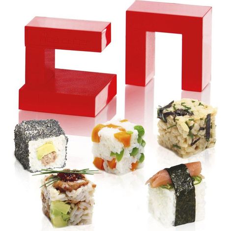 Moule à sushis - RICE CUBE - Rouge - Plastique - 1 pièce - Design contemporain