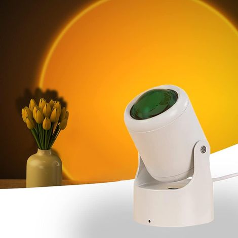Lampe de coucher de soleil,lumière de coucher de soleil avec chargement USB, lampe à LED de projection de coucher de soleil romantique, rotation de 180 degrés-Fei Yu (1/5)