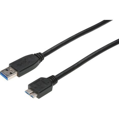 Câble USB - Marque - 3.0 A mâle vers Micro-B mâle - Triple blindage - 1m - Noir (1/3)